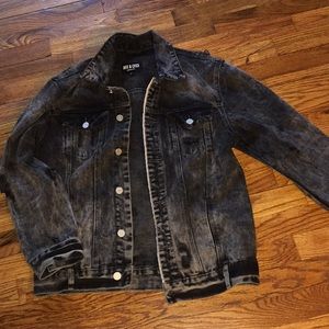 NWOT Bleached and distressed black denim jacket